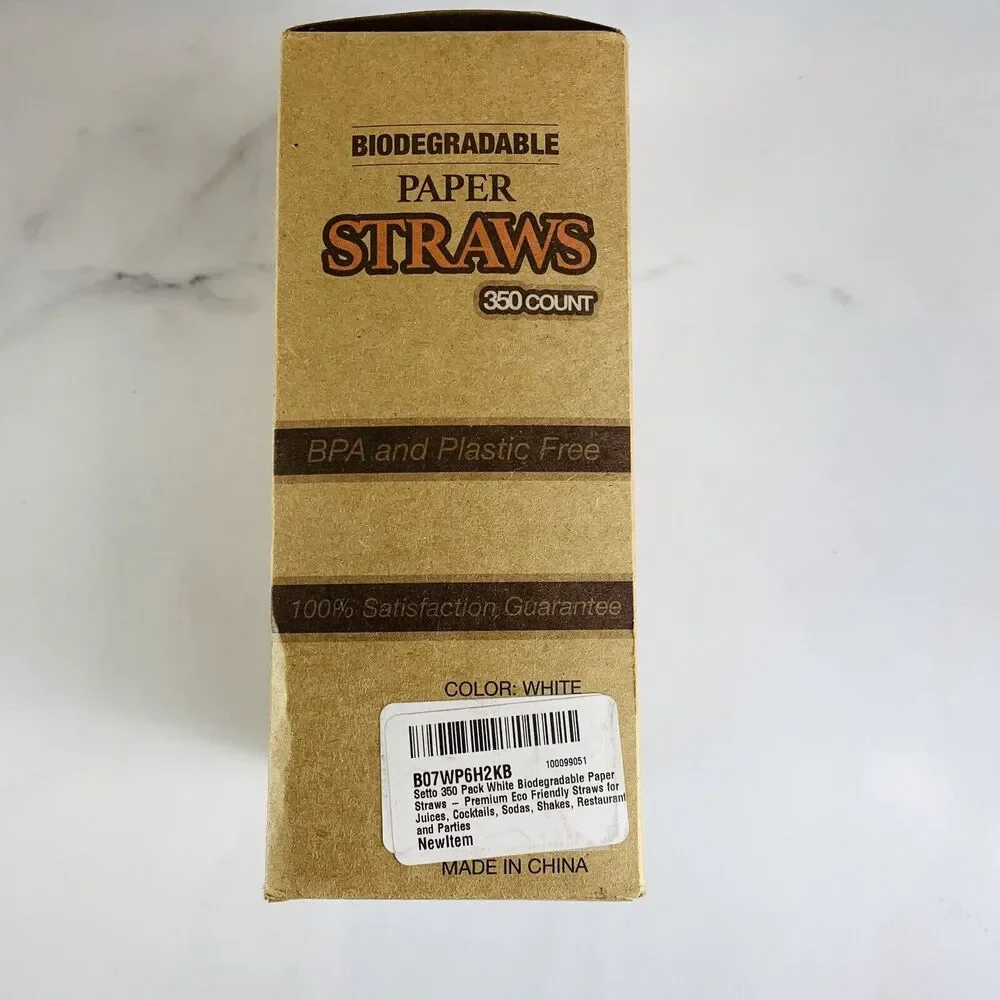 Setto Biodegradable Paper Straws 350 count Recyclable Eco Friendly
